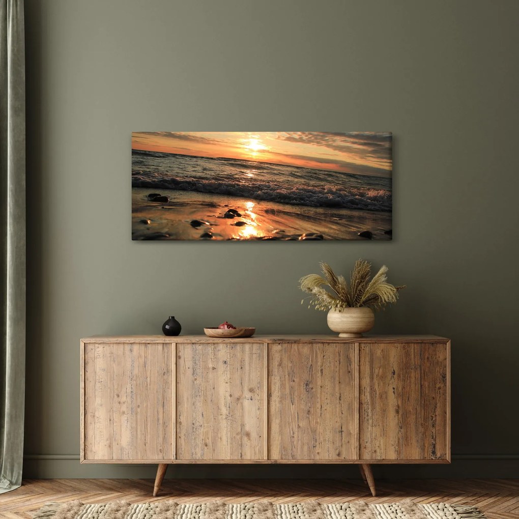Kép - Naplemente az óceán mellett (120x50 cm)