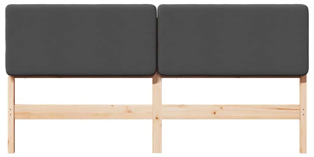 Kárpitozott fejtámla Barna és sötétszürke 200 cm Tömör fenyőfa