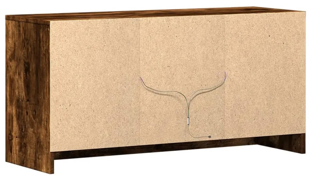 füstös tölgy színű szerelt fa LED-es TV-szekrény 100x34x50 cm