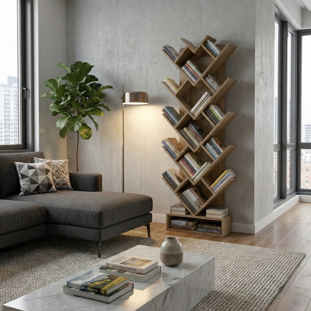 Polcrendszer, szürkésbarna tölgy, VEVEY