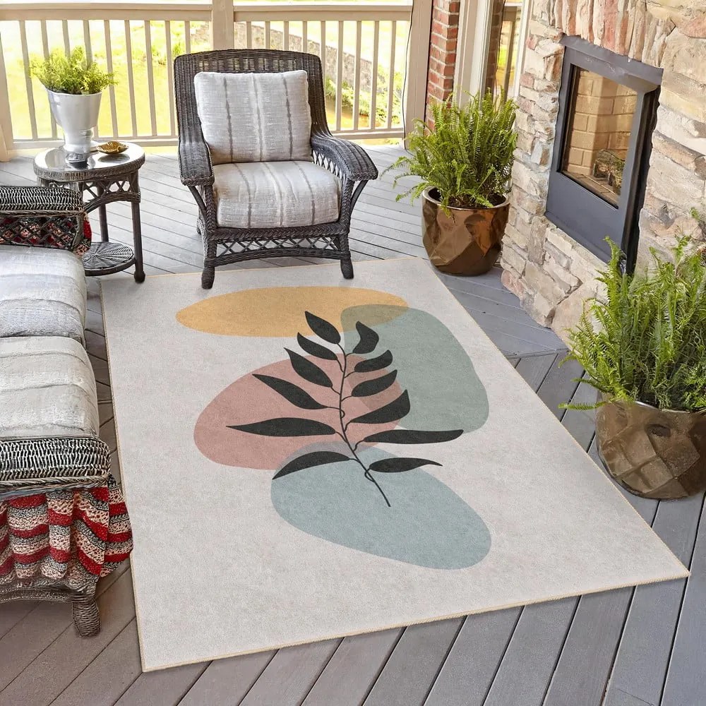 Krémszínű mosható szőnyeg 80x150 cm Illustrated Autumn – Mila Home