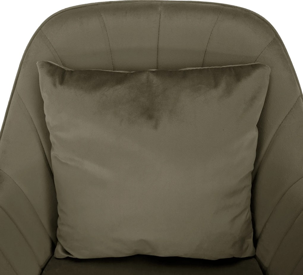 Irodai fotel, szürkésbarna Taupe Velvet anyag/króm, KLIAN