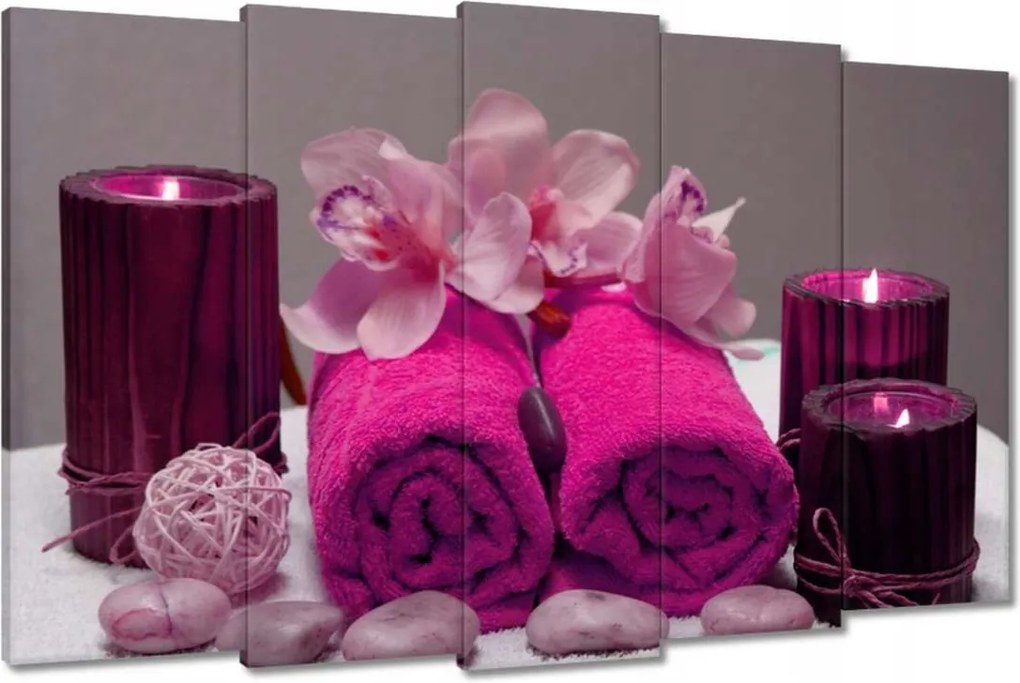 Vászonkép 150x95 Lila törölköző Virág