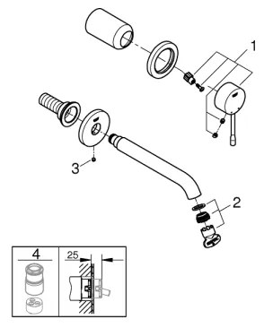 GROHE 19408AL1 - ESSENCE mosdócsaptelep, 183 mm, grafitszínű