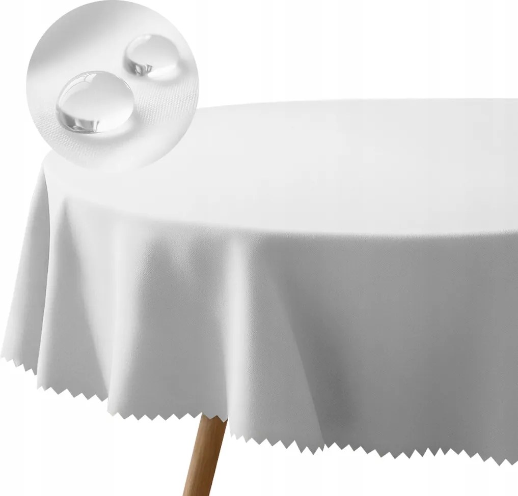 Abrosz kerek fehér 160 cm foltálló sima poliészter 240 g étkezőbe