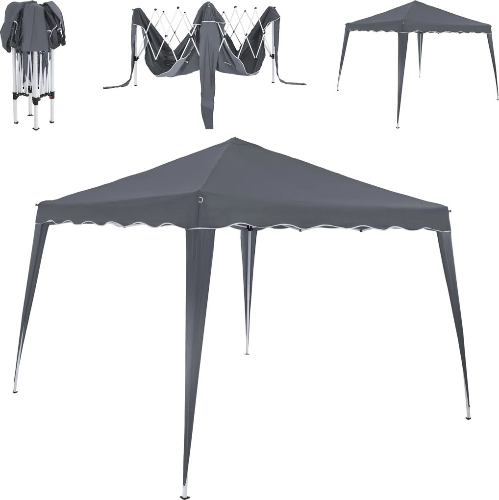 CAPRI party-sátor / rögzített pavilon, 3x3m, antracit Casaria