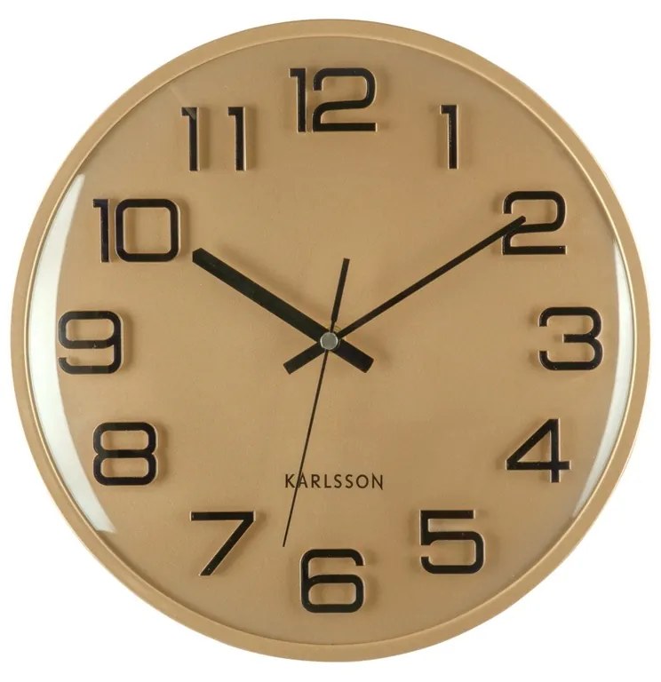 Karlsson 6022GD dizájner falióra, arany, átmérő 30cm
