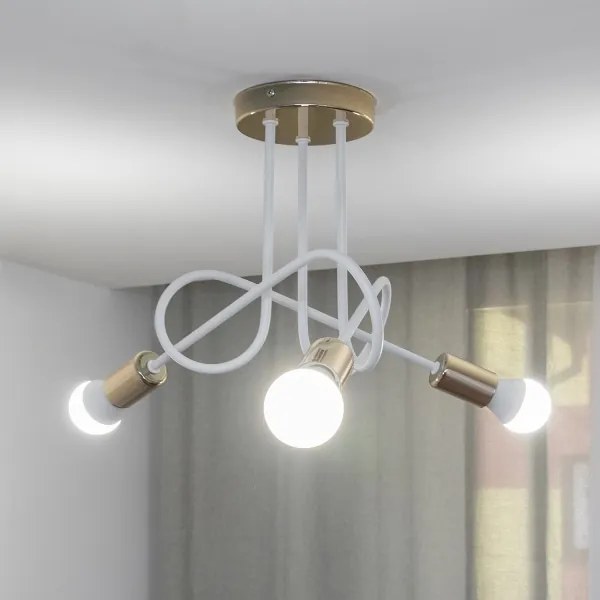 Ráépíthető csillár OXFORD 3xE27/15W/230V arany/fehér