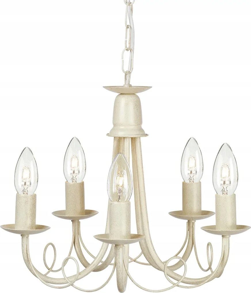 Gyertyatartó csillár ekrü 5 karos hálószoba nappali klasszikus Elstead