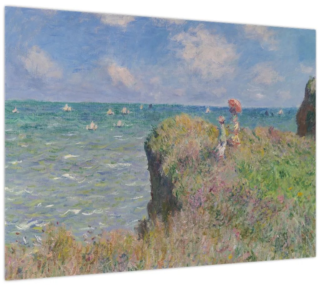 Kép - Claude Monet, Cliff Walk at Pourville, reprodukciók (70x50 cm)