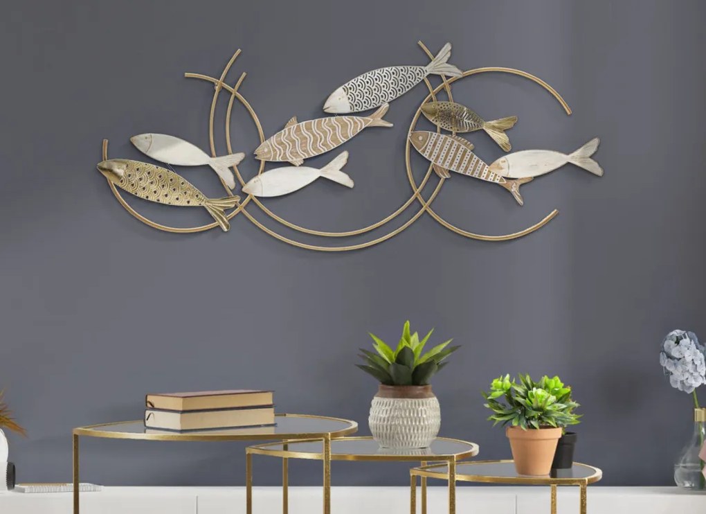 Fali dekoráció halas mozdulat 142,9x5x61,6cm