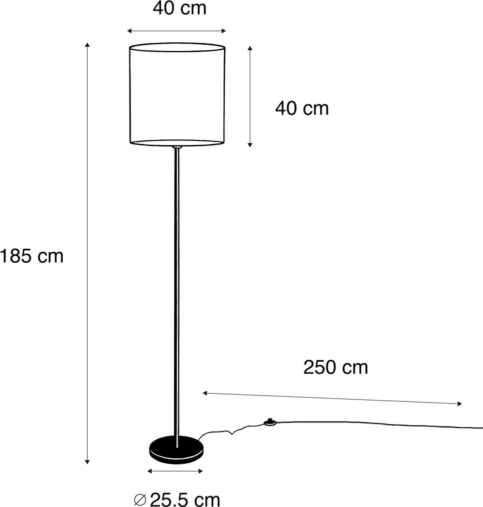 Állólámpa Sárgaréz Taupe Bársony Árnyékolóval 50cm - Simplo