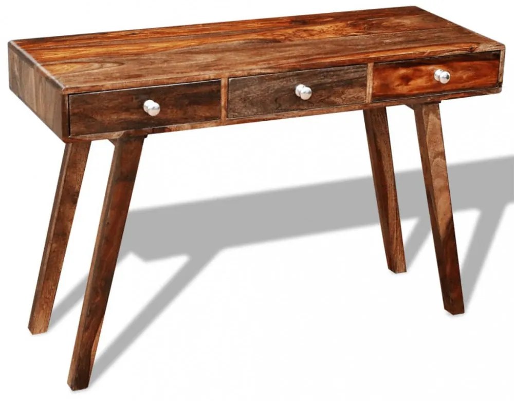 háromfiókos tömör akácfából tálalóasztal 76 cm