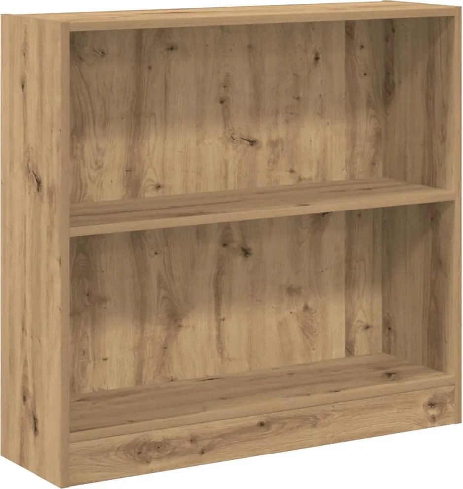 vidaXL kézműves tölgy szerelt fa könyvespolc 80 x 24 x 76 cm