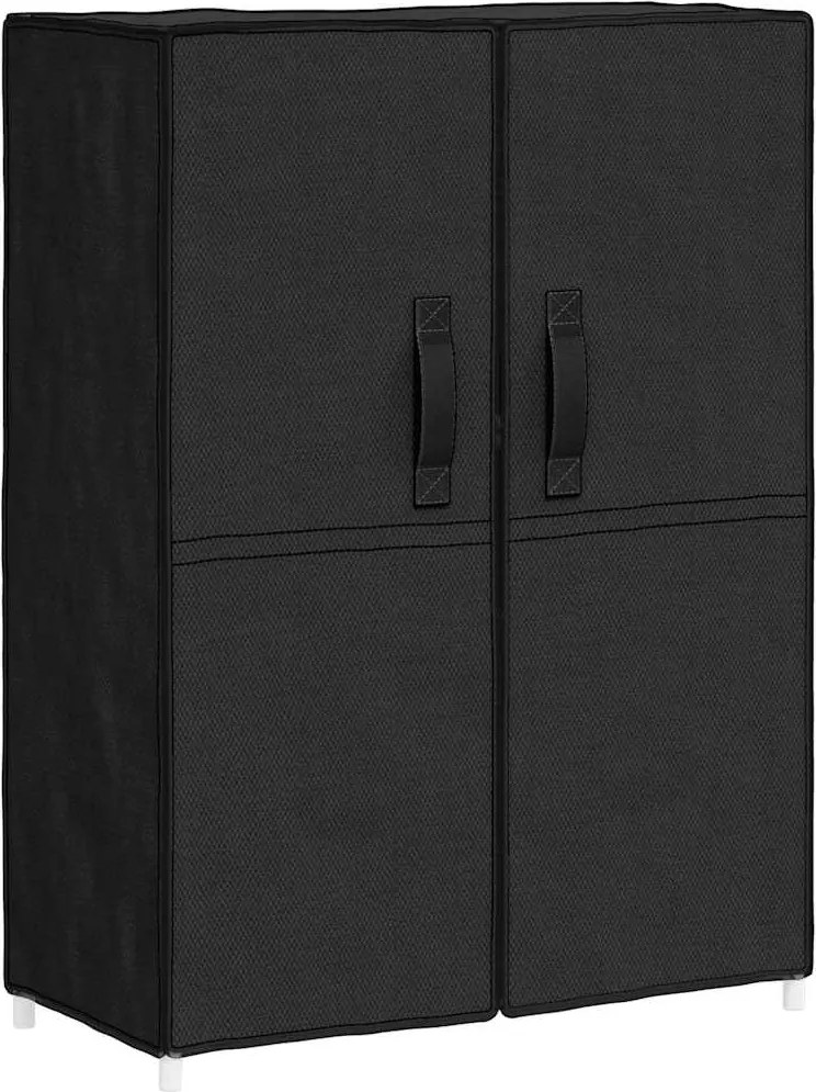 vidaXL fekete szövet cipősszekrény 60 x 28 x 90 cm