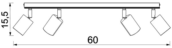 Spotlámpa TULON 4xGU10/8W/230V fekete/tölgy