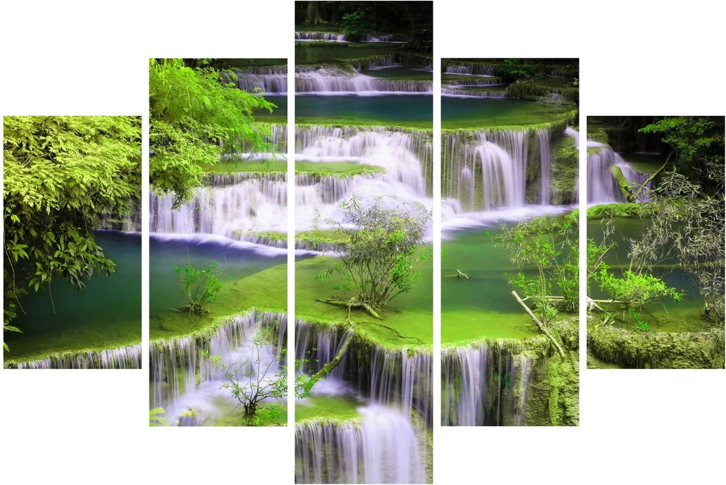 Kép - Huay Mae Khamin vízesések, Kanchanaburi, Thaiföld (150x105 cm)