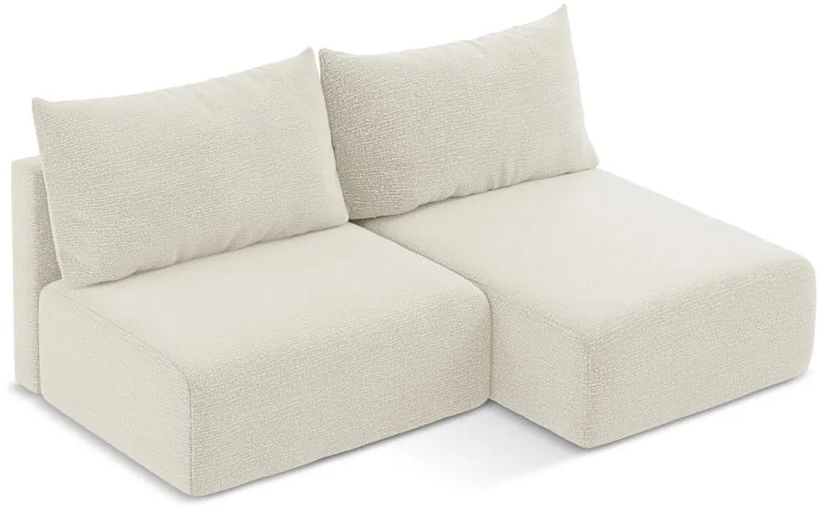 Krémszínű kinyitható-tárolóhelyes sarokkanapé (jobb oldali) Kalena – Makamii