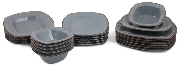 24 részes kék porcelán étkészlet