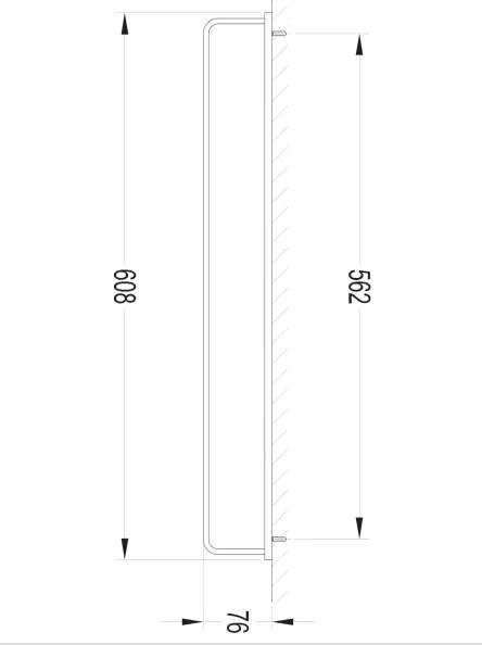 OMNIRES DA70216BL - Fali törölközőtartó DARLING 61 cm matt fekete