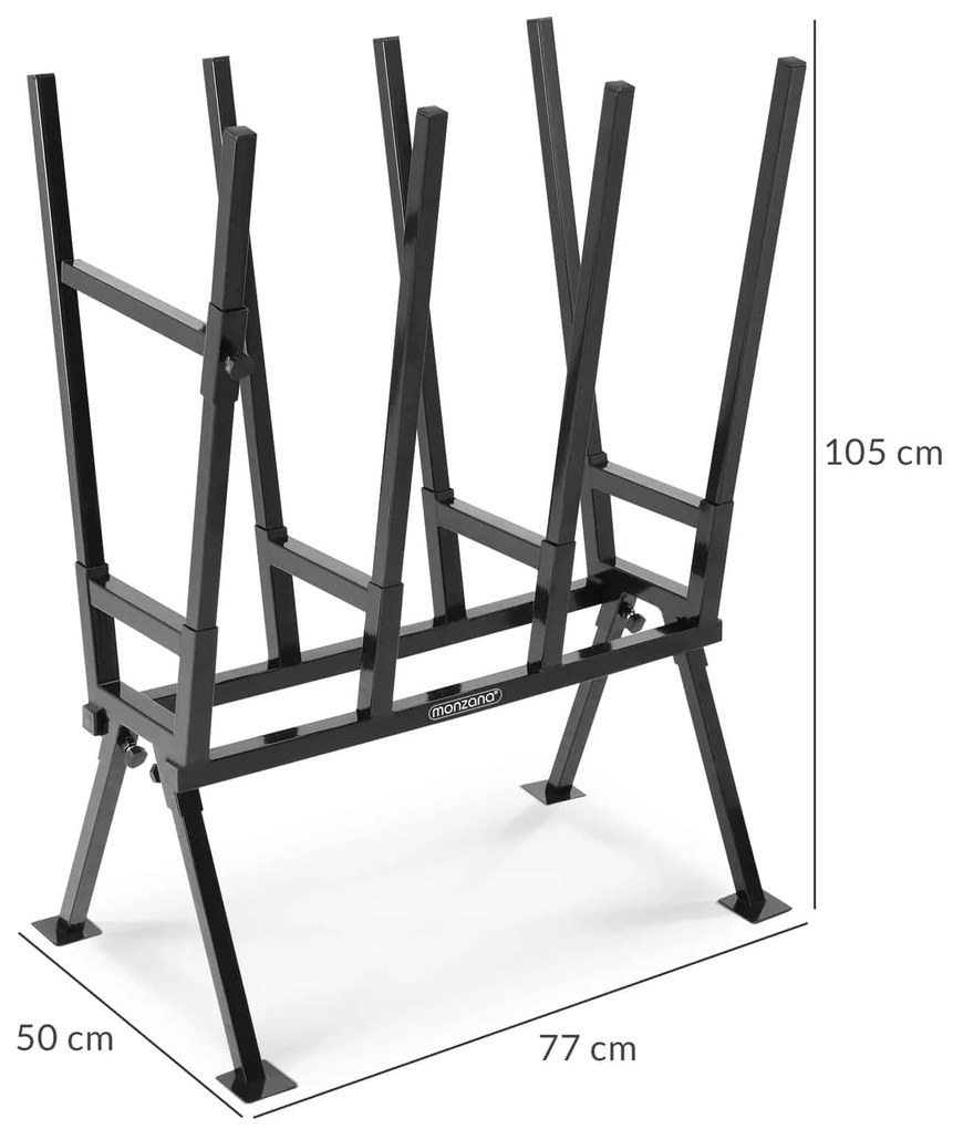 monzana® Fából készült vágóállvány rögzítő konzollal - 77x50x105 cm