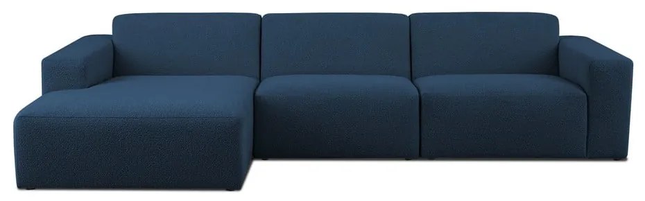 Sötétkék buklé sarokkanapé (bal oldali) Roxy – Scandic