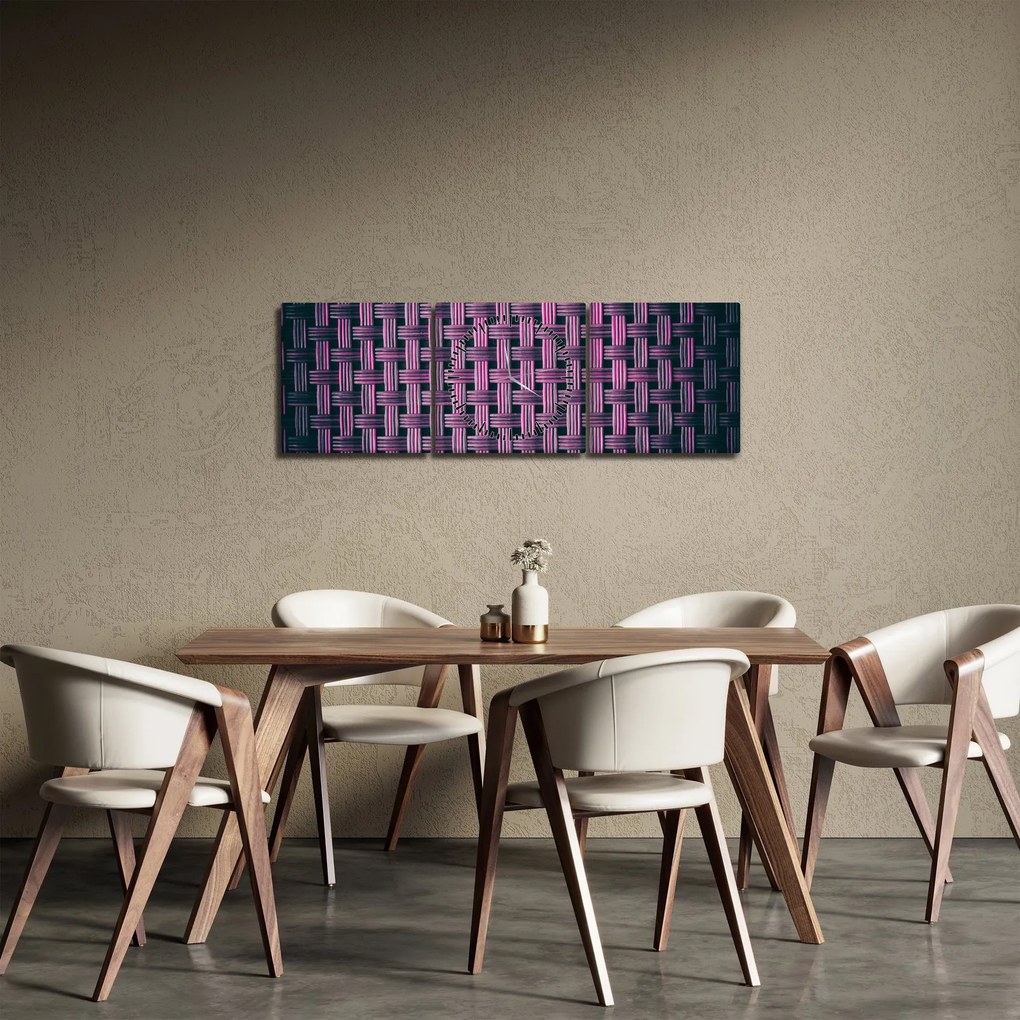 Lila textúrás kép (órával) (90x30 cm)