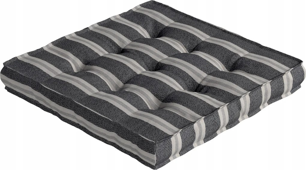 Kuba székpárna 50x50 fekete-bézs csíkos