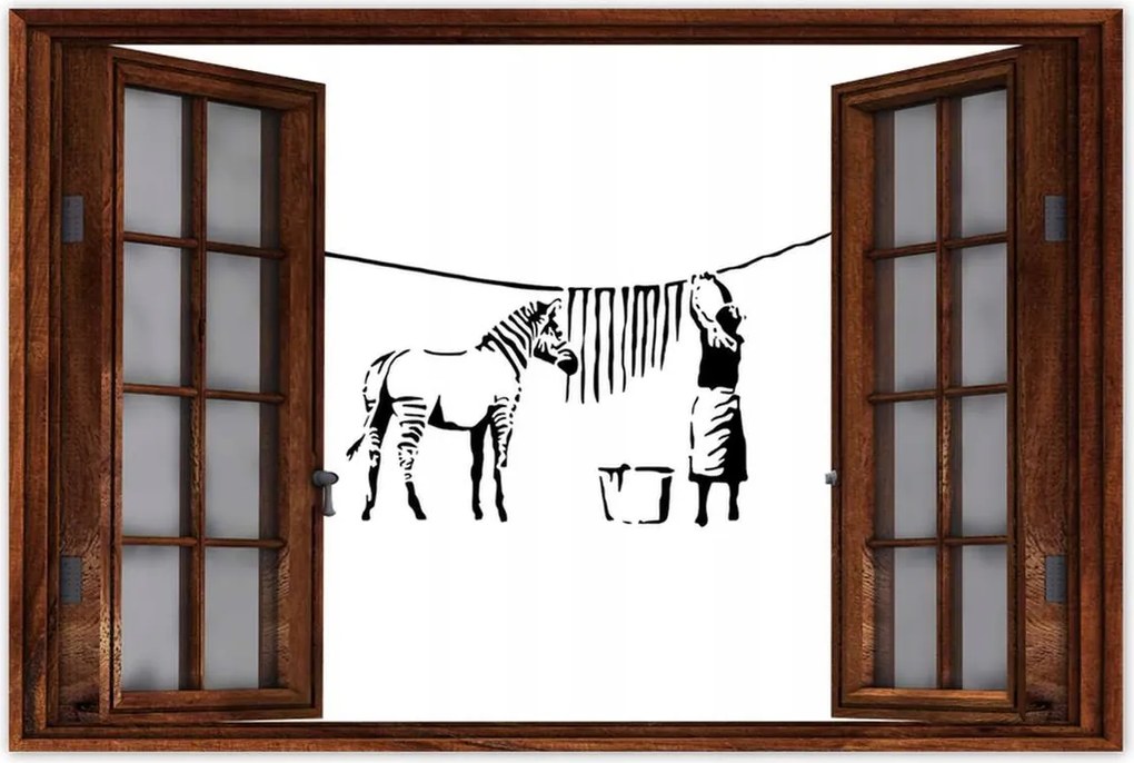 Poszterek 90x60 Zebra mosás Banksy Csíkok