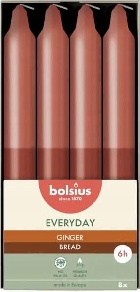 Bolsius Illatos asztali gyertyák karácsonyra 6 óra Mézeskalács 8db