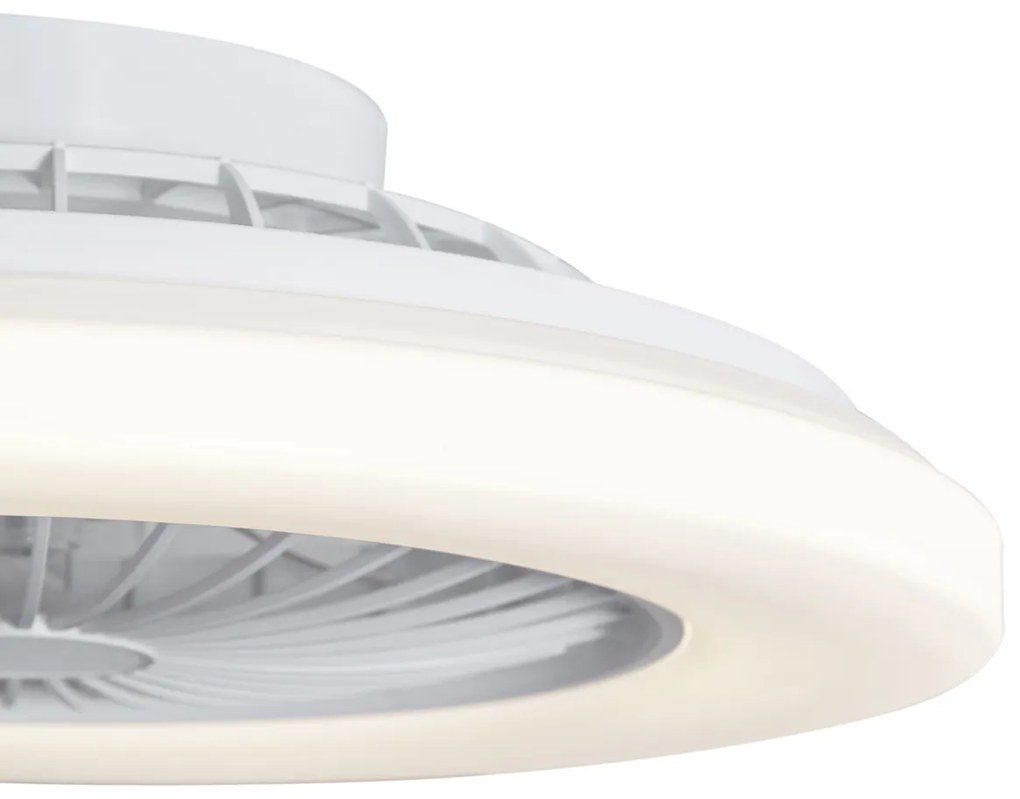 Mennyezeti ventilátor fehér 48,5 cm dimmelhető RGB LED-del távirányítóval - Clemo