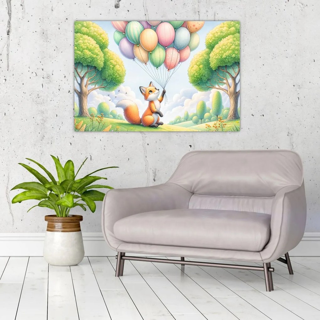 Kép – Boldog róka (90x60 cm)