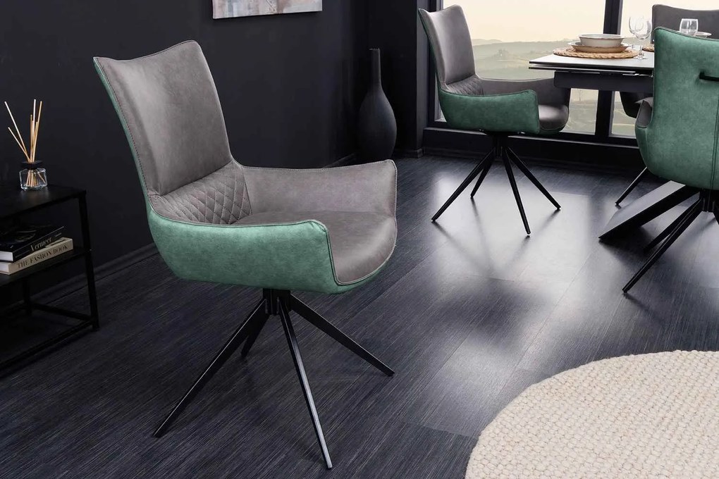 Design forgószék Wendell szürke / zöld