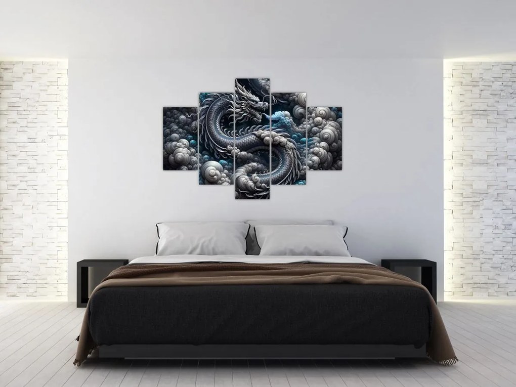 Kép – Sárkány a füstben (150x105 cm)