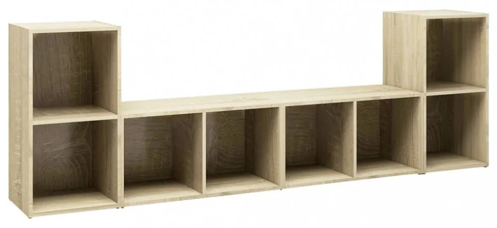 4 db sonoma tölgy színű szerelt fa TV-szekrény 72x35x36,5 cm