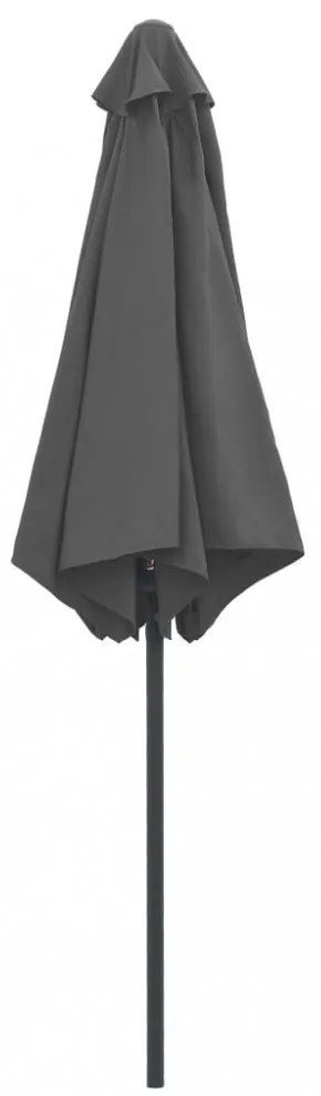 antracitszürke kültéri napernyő alumíniumrúddal 270 x 246 cm