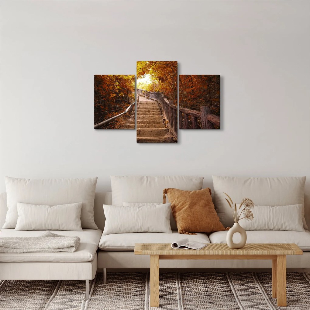 Kép - Lépcsők a természetben ősszel (90x60 cm)
