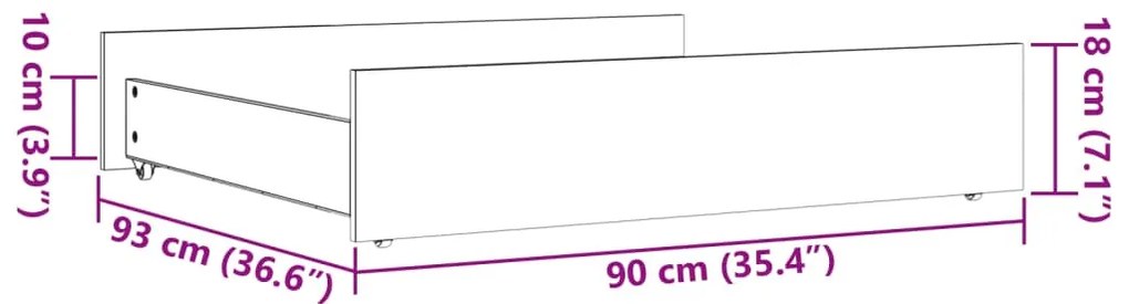 vidaXL 2 db viaszbarna tömör fenyőfa ágyneműtartó fiók