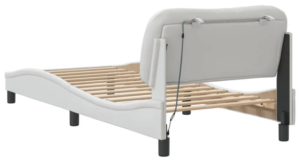 fehér ágykeret LED-ekkel matrac nélkül Hvar 80 x 200 cm