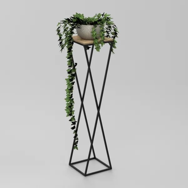 Virágállvány 100x24 cm fekete