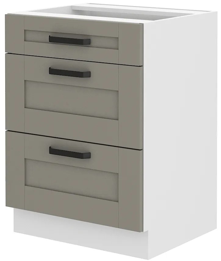 Alsó konyhaszekrény Lucid 60 D 3S BB (claygrey + fehér). 1045438