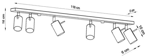 Sollux SL.0334 - Spotlámpa RING 6L 6xGU10/10W/230V fekete