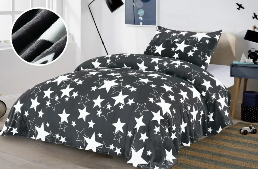 STAR szürke mikroplüss ágyneműhuzat