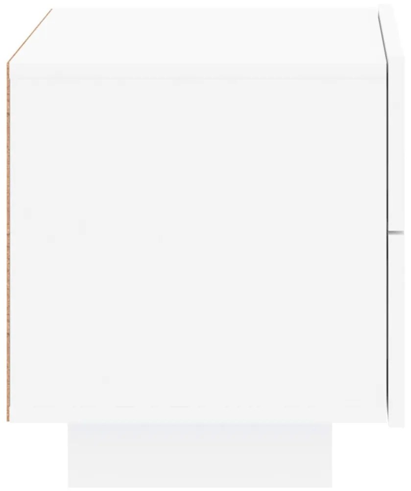fehér éjjeliszekrény LED-világítással 70 x 36 x 40,5 cm
