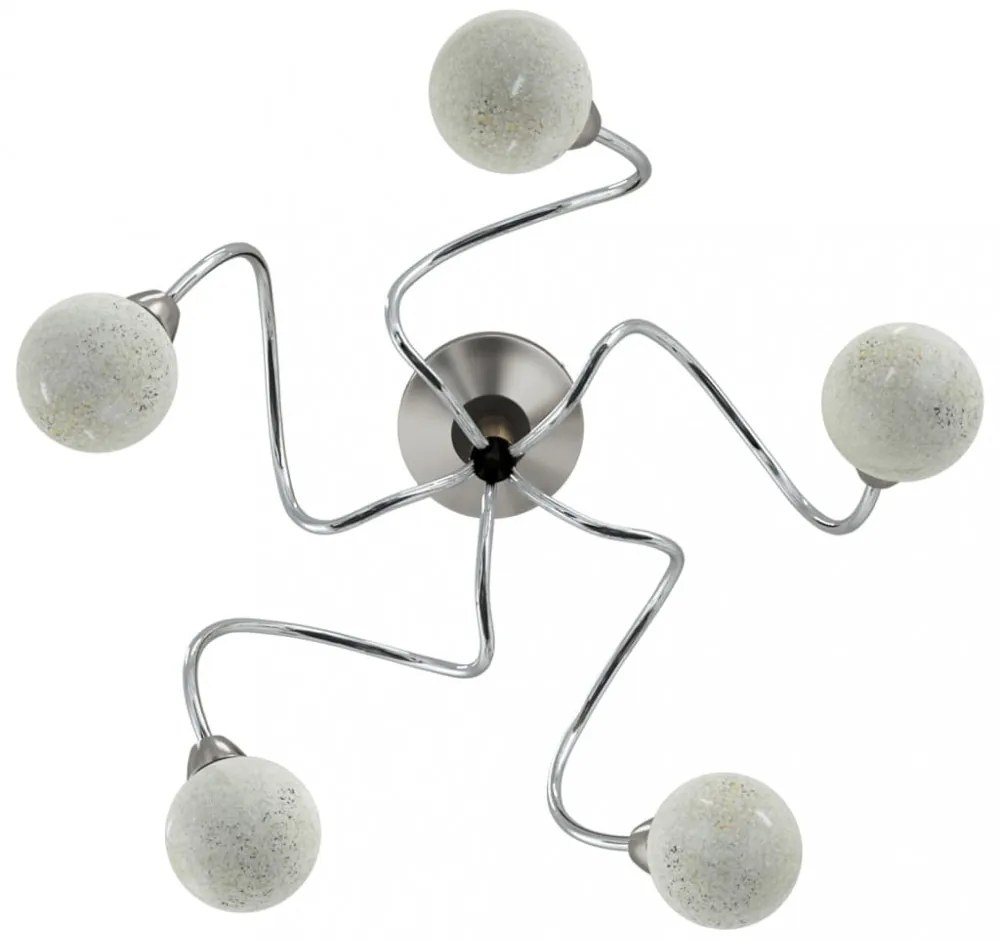 mennyezeti lámpa kerek üvegburákkal 5 db G9 LED-lámpához