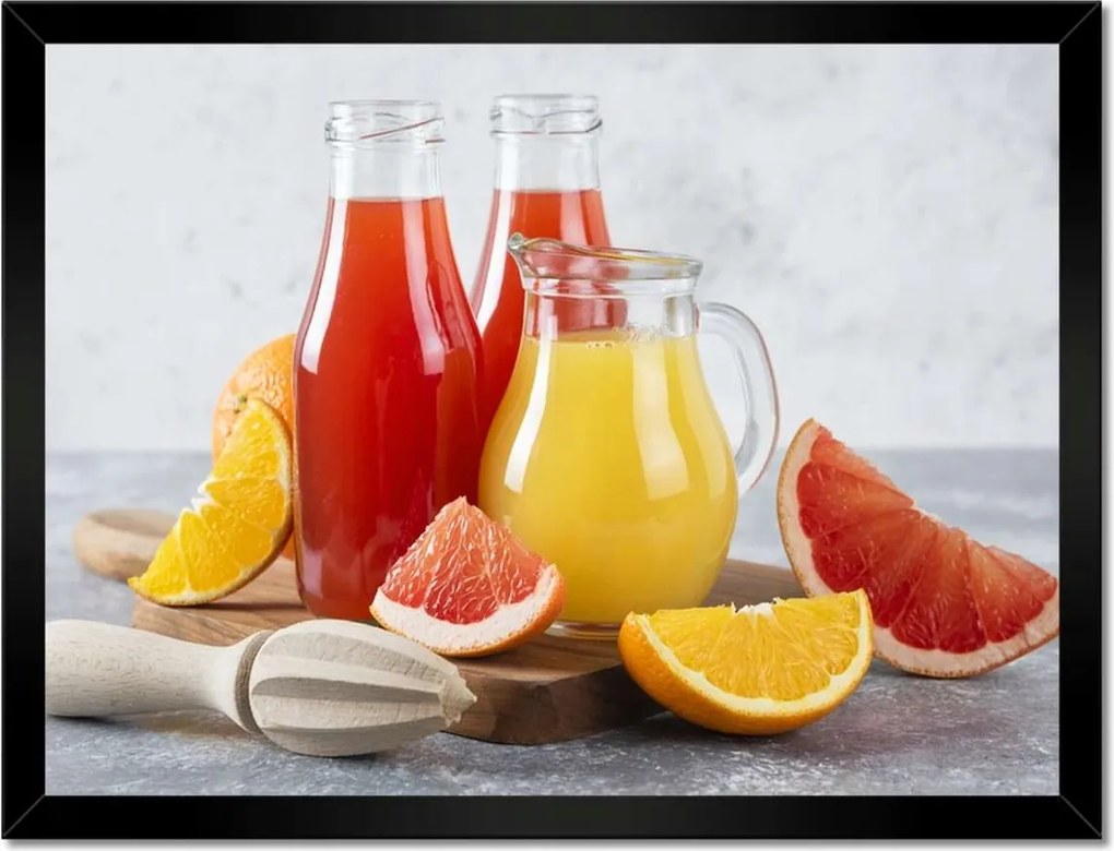 Poszterek keretben 40x30 Természetes citrusfélékből préselt gyümölcslevek Grapefruit