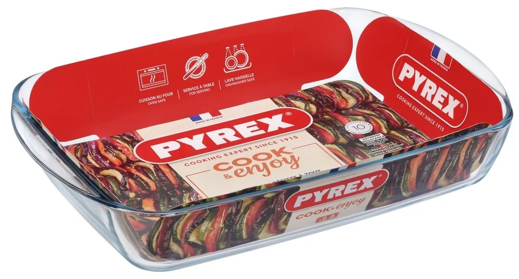 Pyrex üveg sütőtál 4,9 l, 40 x 27 x 7 cm, L