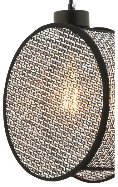 Kábelcsillár DRUM 1xE27/60W/230V szürke/fekete