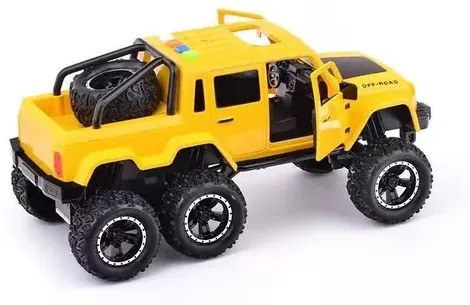 Wenyi 28Cm Nagy 1:16 Jeep 6 kerekű Lendkerekes Elemes Autó (fény/hang) Tologatós Játék