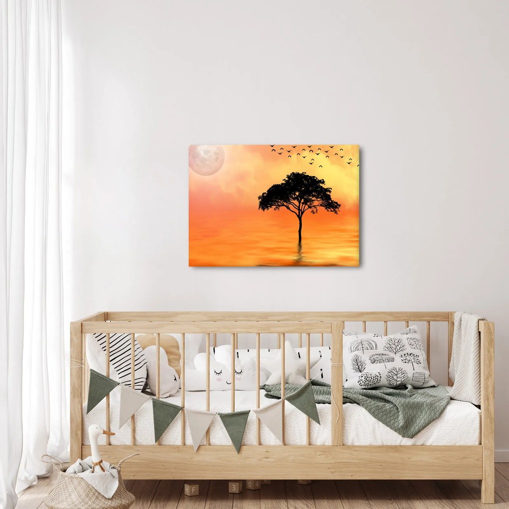 Kép egy fáról naplementekor (70x50 cm)